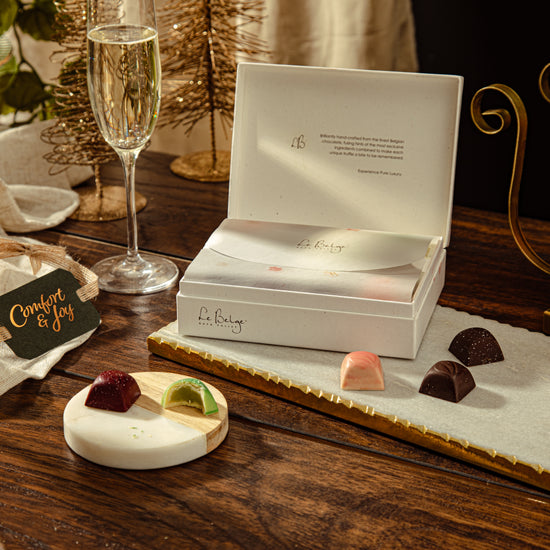 Holiday Studio Kraft 24pc Assorted Truffles Box with "Comfort & Joy" Hangtag