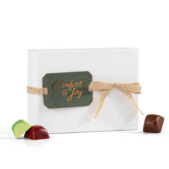 Holiday Studio Kraft 24pc Assorted Truffles Box with "Comfort & Joy" Hangtag
